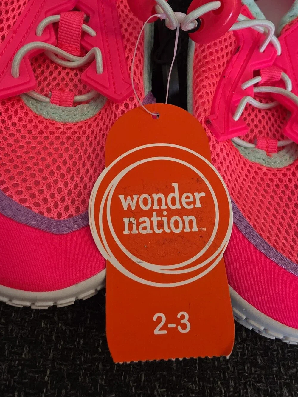NWT Wonder Nation Girls Size 2-3 Water Shoes Slip-On Hot Pink Mesh Swim Pool